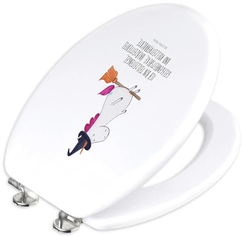 Mr. & Mrs. Panda Motiv WC Sitz Einhorn Hexe - Geschenk, Klobrille, Unicorn, Zicke, Leben, Einhörner, Freundin, Toilettendeckel, Einhorn Deko,