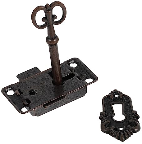 KONTONTY 2sets Antique Jewelry Box Latches Vintage Furniture Locks for Cabinets Compact and Easy to Install for Wooden Cases and Decorative Antique Furniture