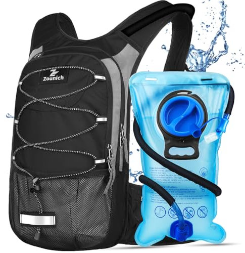 Zounich Trinkrucksack mit Thermofach, Laufrucksack mit 3L Trinkblase, Fahrradrucksack Wasserrucksack zum Wandern für Laufen, Radfahren, Camping, Skifahren, Outdoor-Aktivitäten