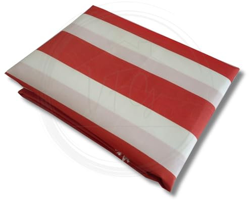 Tenda Sole Strisce Esterno Balcone Terrazzo Veranda Gazebo Portico con Anelli e Ganci per Applicazione, Resistente e Lavabile, 100% Poliestere Durevole, Tinta Righe (Rosso_Bianco, 145x250)