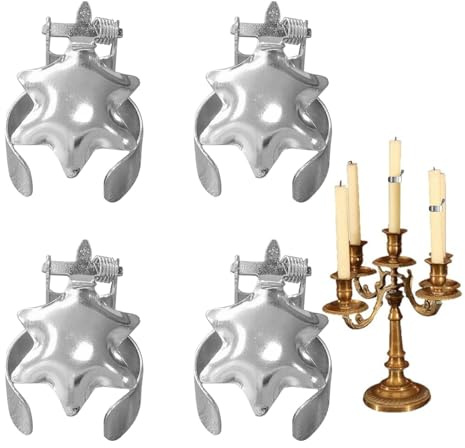Automatischer Kerzenlöscher, 4 x automatischer Kerzenlöscher-Ring, konischer automatischer Kerzenlöscher, dekorativer Kerzenlöscher-Clip, Set zum Aussetzen von Kerzen