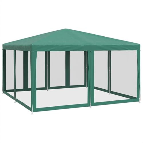 vidaXL - Tienda de campaña con 8 paredes laterales de malla verde, 4 x 4 m, HDPE, toldo de Gazebo