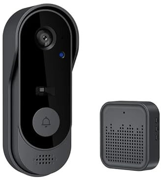 RUICUBEI Kabellose Türklingel mit Kamera, 1080P Türklingel für den Außenbereich, 125 °, Video-Gegensprechanlage, kabellos, WLAN, Türklingel, bidirektionales Audio, wasserdicht, unterstützt