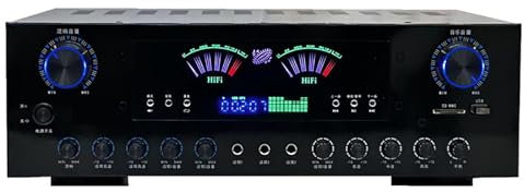 KEhtu 7 Channel Stereo Audio Amplifier, Bluetooth 5.2 Amplifier, 1200W Power Amplifier, with LCD Display, Remote Control, USB/SD/RCA/MIC In, for Subwoofer, Home Theater, Karaoke