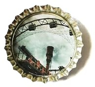 Kronkorken-Magnet mit Zeche Zollverein Motiv – handgemacht & upcycling