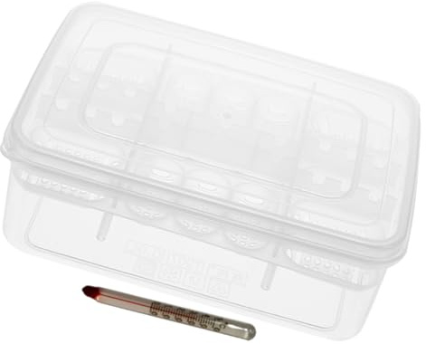 WEKADRIN Boîte D'incubation pour Œufs de Reptiles 16 Compartiments Plastique Transparent Thermomètre Éclosion Tortues Lézards Élevage Animaux de Compagnie
