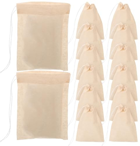 SEWACC 100 Pezzi Bustine Filtro Tè in Carta Coulisse Sacchetti Filtro Usa e Getta per Tè Sfuso e Caffè per Tisane e Erbe Aromatiche Confezione Pratica per Uso Domestico