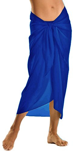 TOSKATOK Womens Girls Sexy Stylish Beach Cover up Sarong Skirt Dress-Deepblue