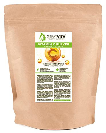GreatVita Vitamin C Pulver, Ascorbinsäure, 400g ohne Zusätze
