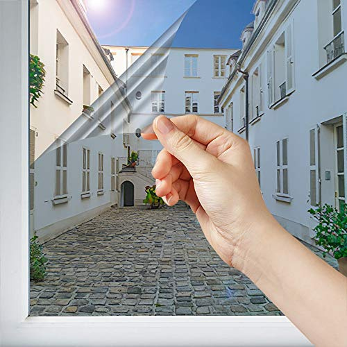 DIMEXACT - Film Miroir sans Tain réfléchissant pour Petit vitrage vis-à-vis lointain - alu Clair - 152 cm x 1 m - en Rouleau