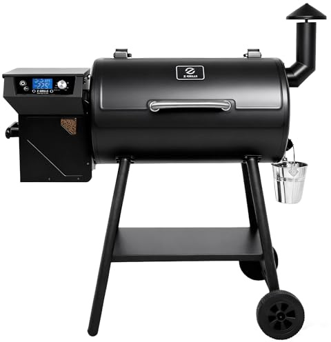 Z GRILLS ZPG-550B2 Wood Pellet Grill & Smoker with PID 3.0 Controller, 553 sq in Cooking Area, Meat Probe, Hopper Cleanout, 8 in 1 BBQ Grill Outdoor Auto Temperature Control, Black