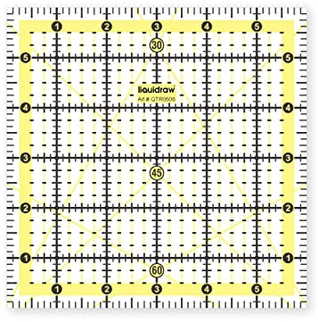 Liquidraw Square Quilting Ruler, Transparent Acrylic, 6 x 6in | Clear, Bold Imperial Measurement Markings, Patchwork Quilting Template, Ideal For Sewing, Cutting and Measuring, 3mm Thick