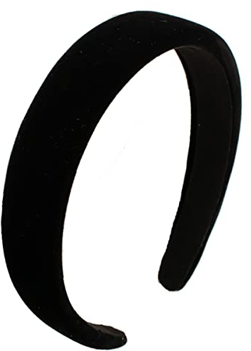 Lvyeer Black Velvet Padded Headbands for Women Fashion Non slip Comfortable Head Bands for Women (Black, one size)