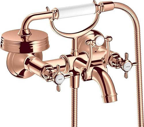 hansgrohe AXOR Montreux 2-Griff-Wannenarmatur Aufputz, 16540300, Farbe: Polished Red Gold