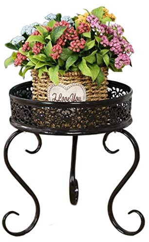 Blumenständer Blumenregal Blumenbank Blumenständer Aus Metall, Blumenhocker, Eisen, Pflanzenständer, Innen- Und Außendekoration Pflanzenständer Blumentreppe Pflanzenregal ( Color : Siyah , Size : 24*2