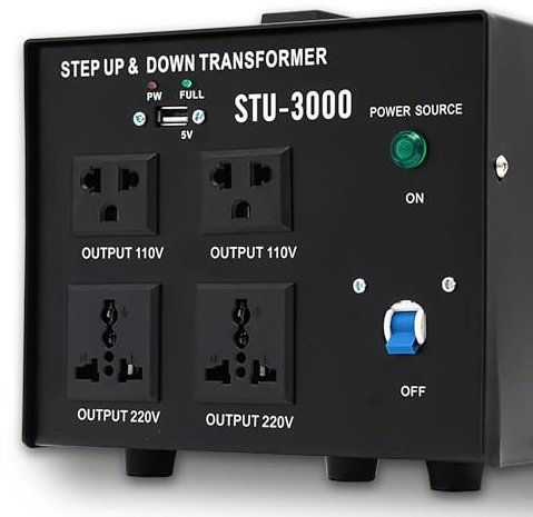 Voltage Converter 3000 Watt Voltage Transformer, AC 220V/110V Power Converter, Circuit Break Protection, 5V USB Port, Heavy Duty Step Up/Step Down Voltage Transformer Converter, CE Certified