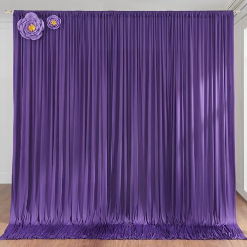 Cortina púrpura para telones de fondo y fondo de fiesta, cortinas de poliéster púrpura boda y cumpleaños, despedida de soltera y ducha de bautizo