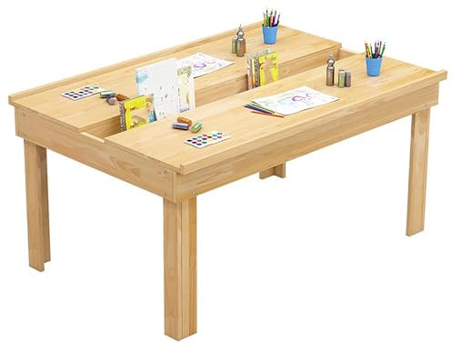 ZXDRYBHD Zeichentisch, Zeichenbrett mit Stauraum, mit Geneigter Tischstaffelei, für Schüler, Home-Office, Schulgebrauch(Size:Medium)