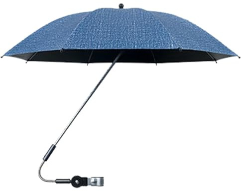 Zubehors Paraguas para cochecito con abrazadera,Paraguas con clip para cochecito | Parasol extra grande con protección UV con abrazadera | Paraguas impermeable de 360 grados para cochecito, parasol