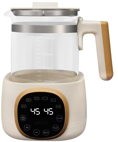 Flaschenwärmer Baby Wasserkocher Baby Formula Kettle Warmwasserspender mit Temperatureinstellung 72 Stunden Thermostat 1.3 L Weiß