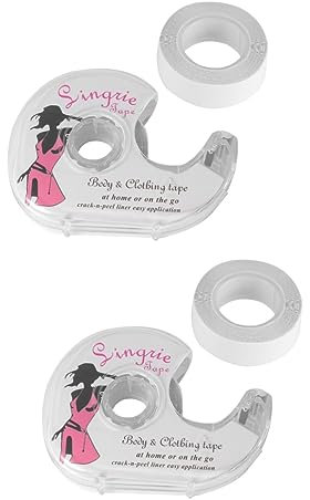 DEARMAMY 2 Set Adesivo Per Vestiti Antiscivolo Strisce Gel Nastro Biadesivo Resistente Per Esterni Mascheramento Nastro Per Il Corpo Nastro Biadesivo in Tessuto Fibbie Vestiario 2 Pezzi * 2
