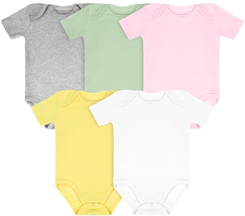 Vicloon Body Bebé, Body con Mangas Cortas en 100% Algodón para Niños Niñas, Mameluco Traje Recién Nacido, Ropa Bebé 0-24 Meses, Regalos para Bebés