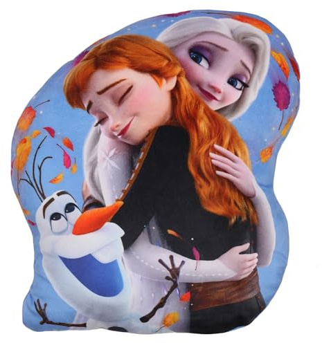 sarcia.eu Frozen Anna ELSA Olaf WEICHE Dekoratives Kissen, Zierkissen, Velour Formkissen für EIN Kinderzimmer 29x34cm Oeko-TEX (D)