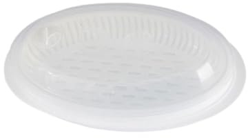 BESPORTBLE Professional Fish Steamer Plate with Lid for Microwave, Food Steaming Plate for Steamed Fish and Dumplings, Quick Heat Transfer and Water Retention, White Cooking Container