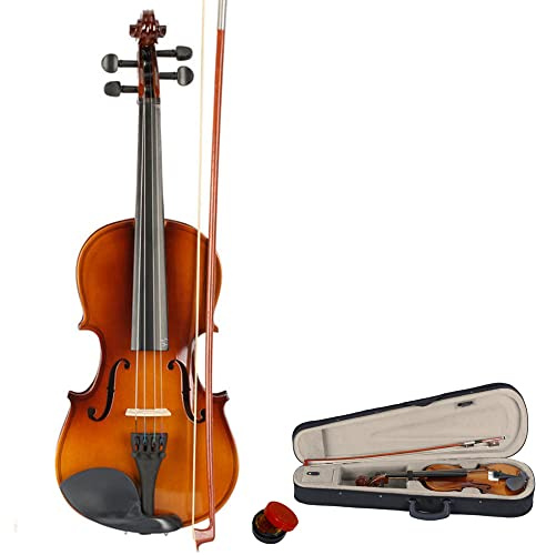 Glarry 3/4 Size Acoustic Violin for Kids Ages 9-11, Students Beginners, Natural Wood Violin Set with Case, Bow & Rosin