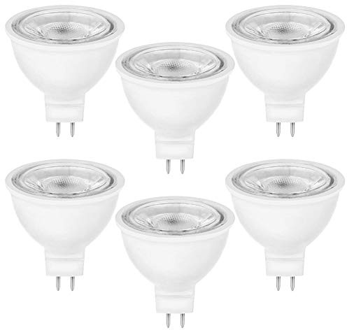 Lxcom Lighting 7W MR16 Light Bulb G5.3 MR16 LED Bulbs 70W Equivalent 6000K Daylight White 36 Degree Beam Angle GU5.3 LED Spotlight Bulb AC110V for Landscape Recessed Track Lighting,Non-Dimmable,6 Pack