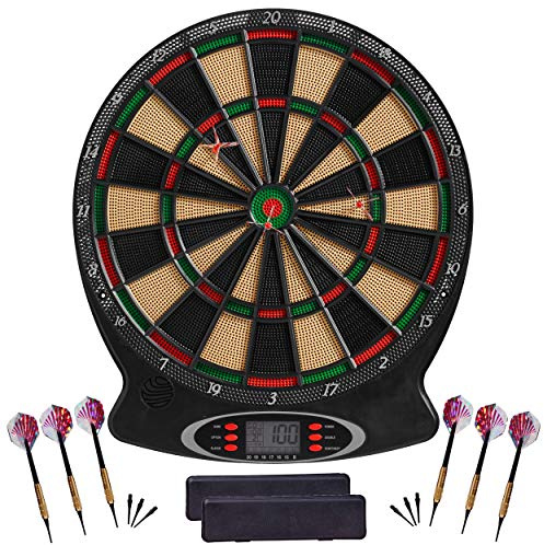 Best Sporting Dart Set London Xtra mit 12 Dartpfeilen/Ersatzspitzen & Etui I Dartscheibe elektronisch im hochwertigen Set I elektronische Dartscheibe mit Zubehör I Dartautomat 8 Spieler