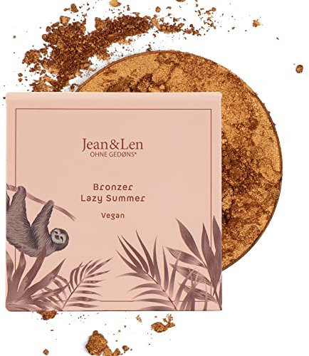 Jean & Len Bronzer Lazy Summer, sorgt für sanfte Bräune und ein sanftes Contouring, einfach zu verblenden, schimmerndes Bronzer Puder, ohne Parabene, Silikone und Aluminiumsalze, vegan, 8 g