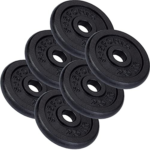 ScSPORTS® Hantelscheiben 30mm Set 2–120 kg aus Gusseisen, Gewichtsscheiben | Für Langhantel, Kurzhantel und SZ-Stange, Hantelscheibe für Krafttraining, Gewichte für Zuhause, Home Gym & Muskelaufbau