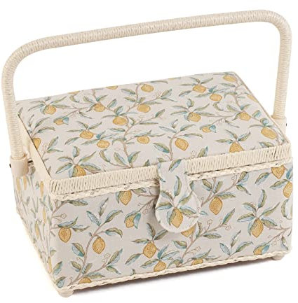 Hobby Gift Medium Näh-Aufbewahrungsbox, Holz/Stoff, Morris Zitronen