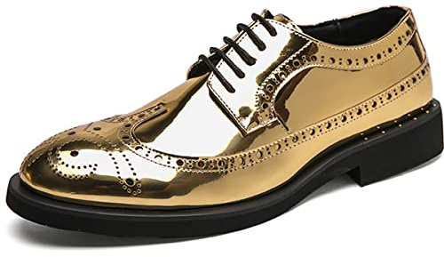Zaylee EU43-Gold - Scarpe da sera da uomo, stile vintage, colore: oro
