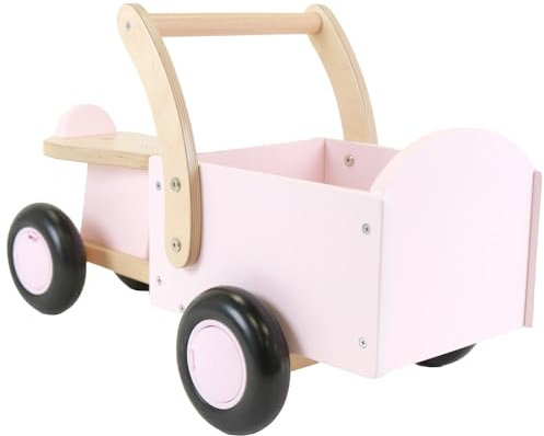 Bandits and Angels Laufrad Vierrad mit Transportbox - ab 1 Jahre (Retro Rosa)