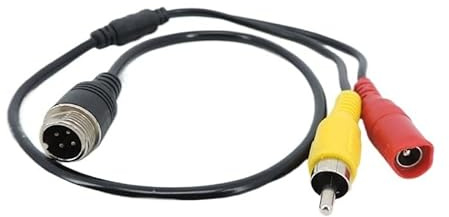 XLJP Tête d'aviation M12 4 broches mâle femelle vers BNC DC RCA mâle femelle, adaptateur de câble d'extension de 35cm de Long for la sécurité des caméras de vidéosurveillance 1 pièce/2 pièces ( Color