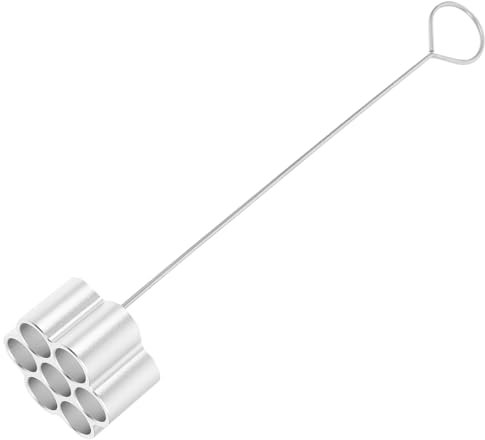 Alipis Poêle À Frire Timbale en Métal 7 Trous Moule À Snacks en Aluminium Moule À Biscuits Et Pâtisseries Poignée De 5 7 Pouces De Large Gadget pour Friture À Lhuile