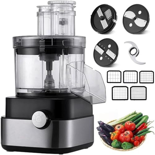 forestalk Robot da Cucina Commerciale Tritatutto Elettrico per Verdure 600w 5 in 1 Tritatutto per Verdure Professionale Grattugia Tritacarne Multifunzionale con 5 Tipi di Stampi