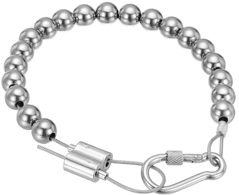 PATIKIL Fahnenmast Halter Ring Fahnen Mast Zubehör Fahnen Perlen Grau | 1Stk, Befestigungs Ring Halterung, Fahne Nah Am Mast Gewicht, Mit Edelstahl Seil, Für Fahnenmast