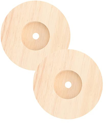 QUMIIRITY 2stücke Holz Tischlampensockel Runde Basis Nachttischlampe Lampe Ständer Aus Massivholz Mit Kabeldurchführung Für Schreibtischlampe Diy Handwerk