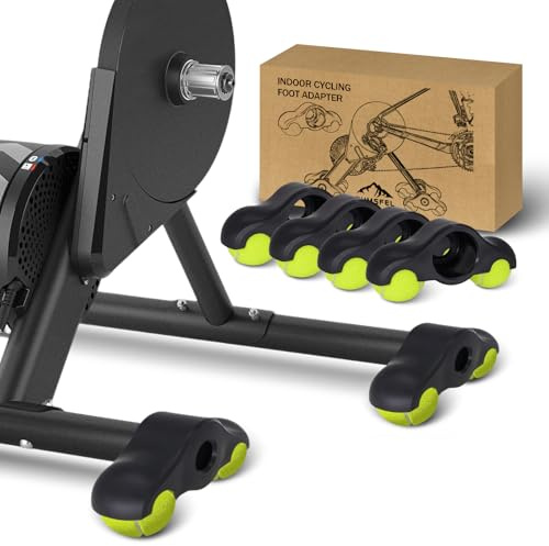 Pack of 4 Rocker Plate Feet, Indoor Cycling Snap Rocker Feet Adapter, Portable Rocker Plate Bicycle Trainer, Tennis Ball Feet for Wahoo Kickr Core 1 Roller Trainer, with 8 Tennis Balls