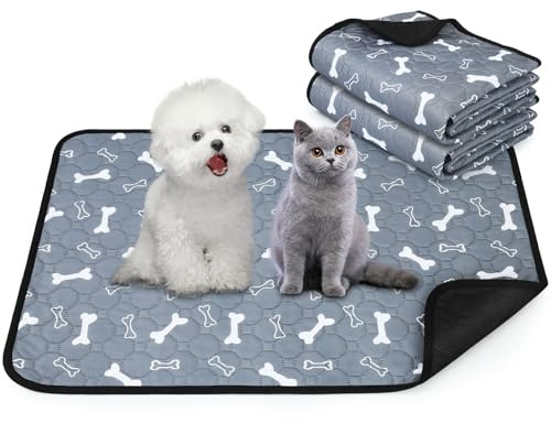Wusboo 2 Stück Waschbar Haustier-Urinunterlage , 50 x 70 cm Hohe Saugfähigkeit Auslaufsicher Wiederverwendbare Hundeunterlage, Geeignet für Hunde, Katzen, Kaninchen und Meerschweinchen