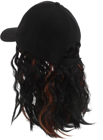 OUNONA Wig Cap for Women Bob Hair Style Short Hair Design and Baseball Cap Attached for Everyday Wear Casual Outings