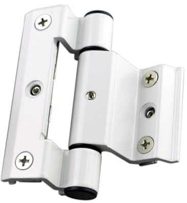 Charniere Porte Charnière de fenêtre en PVC alliage d'aluminium à battants 90 mm, charnières pliantes noires cachées pour Fenetre(White)