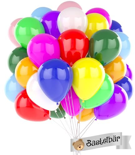 ORGANIC Balloons [100 pcs] ✓ Made in Europe ✓ Birthday Party Ballons ✓ Natural Latex ✓ Rainbow Colours ✓ Helium Balloons - 11 Metallic Colour Ballons - Latex Party Decorations