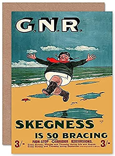 Fine Art Prints GNR Rail Skegness Vintage Advert Greeting Card With Envelope Inside Premium Quality