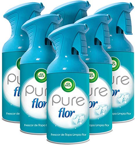 Air Wick - Ambientador aerosol, esencia para casa con aroma a Flor - pack de 6