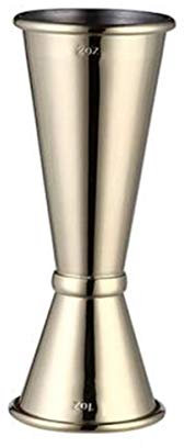 Jigger de cóctel doble de acero inoxidable – estilo japonés bar jigger bebidas medida para licores – 1 onza/2 oz (dorado)