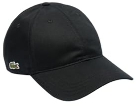 Lacoste Unisex Organic Side Logo Cotton Twill Cap, One Size, Black